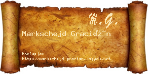 Markschejd Gracián névjegykártya